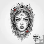 Tattoo sketch cosmic being, tattoo drawing ou… – tattoo sketch (№1759770038_0, 06.10.2025 17:00) — tattoovalue.net