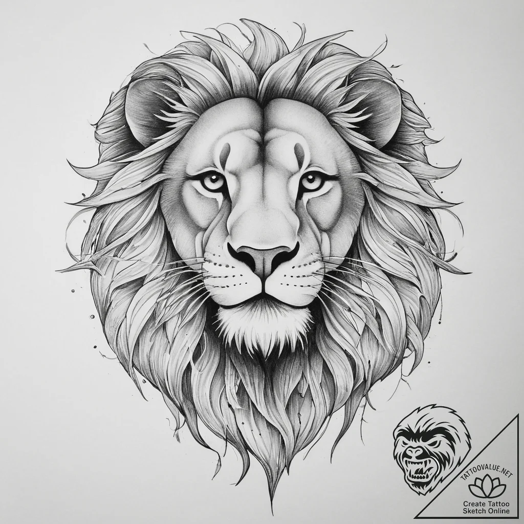 Tattoo sketch узор в виде льва с ветвями, tat... - tattoo sketch (№1759770262_0, 06.10.2025 17:04) — tattoovalue.net