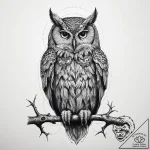 Tattoo sketch majestic owl perched, artistic… – tattoo sketch (№1759770696_0, 06.10.2025 17:11) — tattoovalue.net