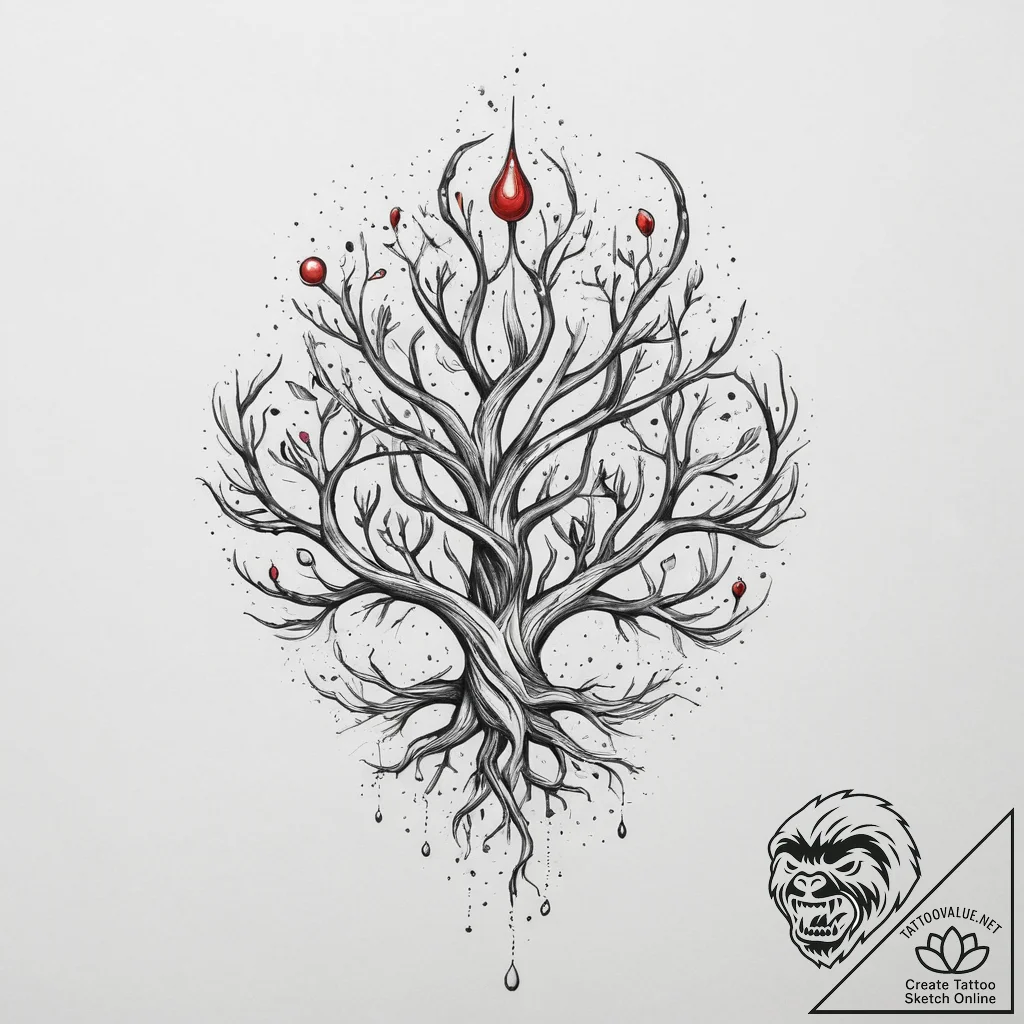 Tattoo sketch cosmic root, artistic tattoo sk... - tattoo sketch (№1759770913_0, 06.10.2025 17:15) — tattoovalue.net