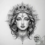 Tattoo sketch divine legend – tattoo sketch (№1759771354_0, 06.10.2025 17:22) — tattoovalue.net