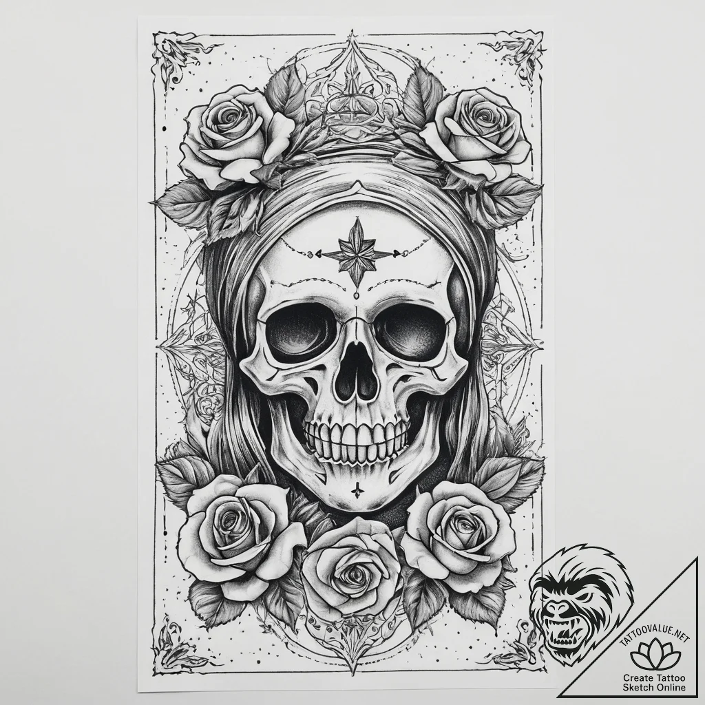 Tattoo sketch tarot card hermit, tattoo flash... - tattoo sketch (№1759771569_0, 06.10.2025 17:26) — tattoovalue.net