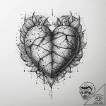 Tattoo sketch mended heart with a stitch, tat… – tattoo sketch (№1759772005_0, 06.10.2025 17:33) — tattoovalue.net