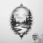 Tattoo sketch golf golf course silhouette, in… – tattoo sketch (№1759772656_0, 06.10.2025 17:44) — tattoovalue.net
