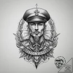Tattoo sketch soldier with a document, tattoo… – tattoo sketch (№1759774399_0, 06.10.2025 18:13) — tattoovalue.net