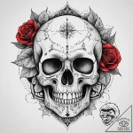 Tattoo sketch skull, tattoo flash sheet desig… – tattoo sketch (№1759777232_0, 06.10.2025 19:00) — tattoovalue.net