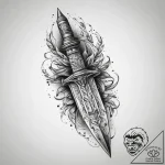 Tattoo sketch нож, ink illustration for tatto… – tattoo sketch (№1759778968_0, 06.10.2025 19:29) — tattoovalue.net