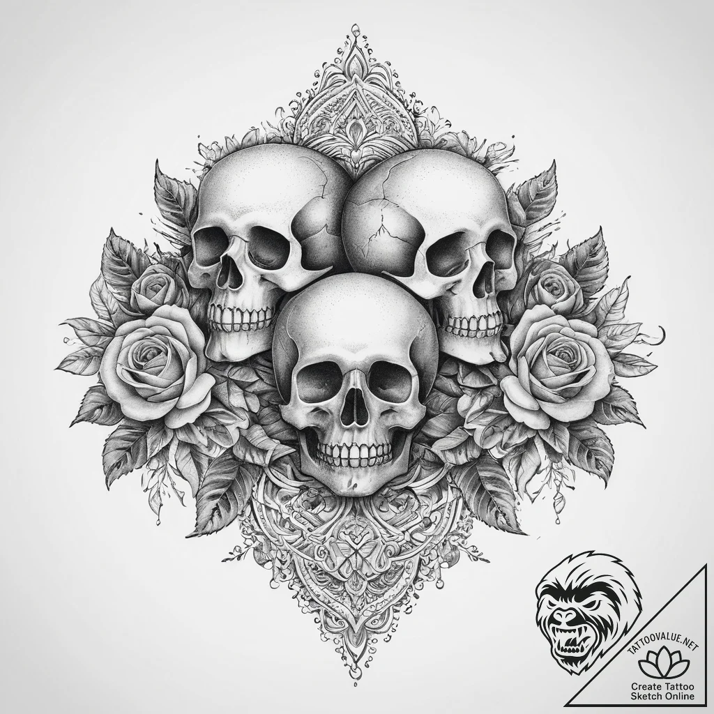 Tattoo sketch slavic embroidery pattern with... - tattoo sketch (№1759779186_0, 06.10.2025 19:33) — tattoovalue.net