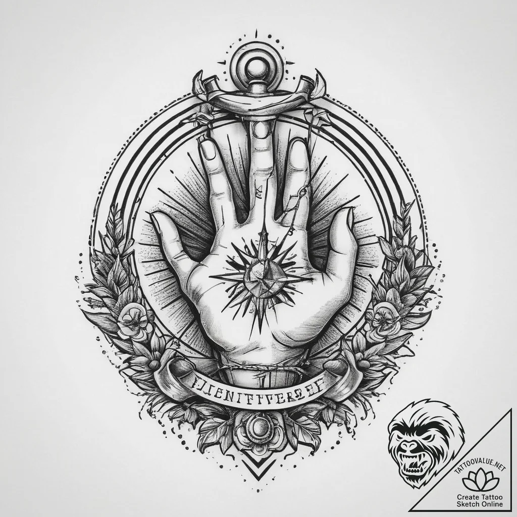 Tattoo sketch hands with a needle, ink illust... - tattoo sketch (№1759779846_0, 06.10.2025 19:44) — tattoovalue.net