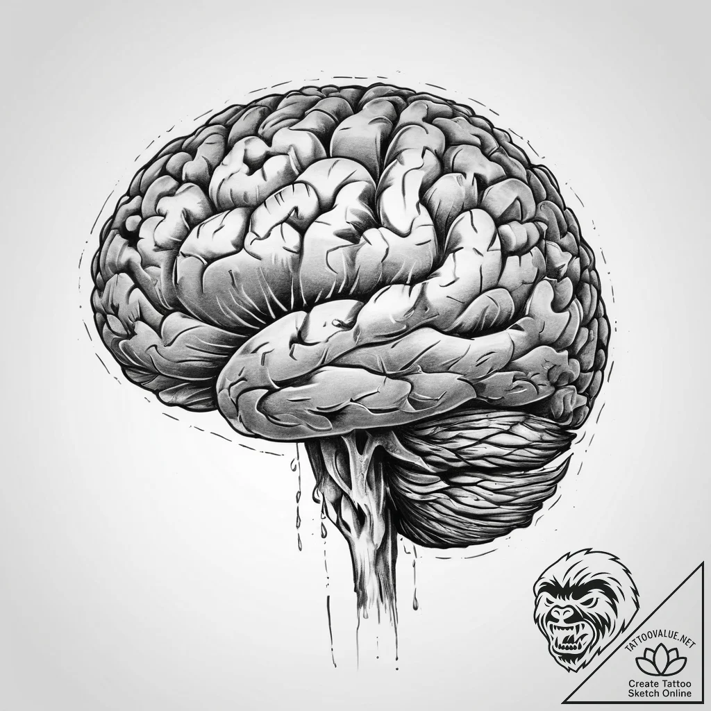 Tattoo sketch brain - tattoo sketch (№1759781148_0, 06.10.2025 20:05) — tattoovalue.net