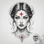 Tattoo sketch divine portrayal, concept art f… – tattoo sketch (№1759781798_0, 06.10.2025 20:16) — tattoovalue.net
