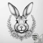 Tattoo sketch rabbit, ink illustration for ta… – tattoo sketch (№1759784426_0, 06.10.2025 21:00) — tattoovalue.net