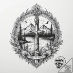 Tattoo sketch озеро, tattoo flash sheet desig… – tattoo sketch (№1759785291_0, 06.10.2025 21:14) — tattoovalue.net