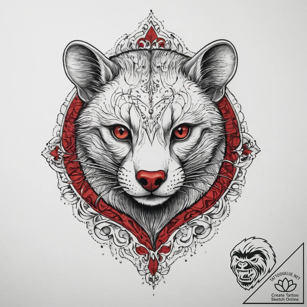 Tattoo sketch civet, tattoo sketch design, ne... - tattoo sketch (№1759785724_0, 06.10.2025 21:22) — tattoovalue.net
