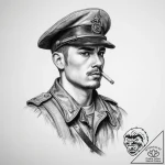 Tattoo sketch soldier with a document, tattoo… – tattoo sketch (№1759786823_0, 06.10.2025 21:40) — tattoovalue.net