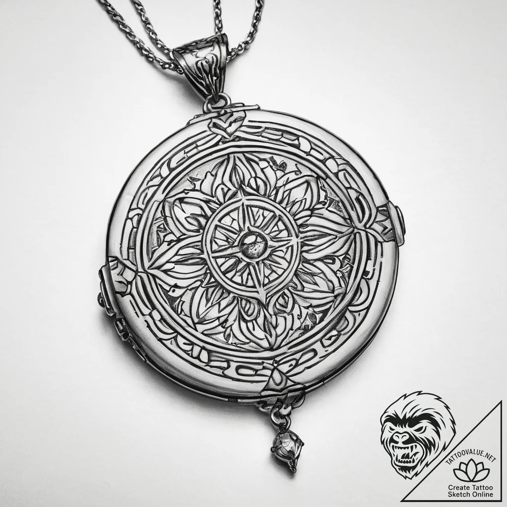 Tattoo sketch locket open - tattoo sketch (№1759787485_0, 06.10.2025 21:51) — tattoovalue.net