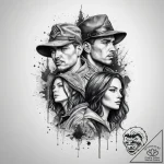 Tattoo sketch soldier with a witch, tattoo sk… – tattoo sketch (№1759787920_0, 06.10.2025 21:58) — tattoovalue.net