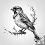 Tattoo sketch sparrow – tattoo sketch (№1759788570_0, 06.10.2025 22:09) — tattoovalue.net