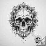 Tattoo sketch череп с клевером – tattoo sketch (№1759788787_0, 06.10.2025 22:13) — tattoovalue.net