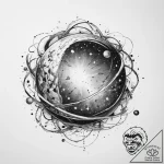 Tattoo sketch cosmic sphere – tattoo sketch (№1759789440_0, 06.10.2025 22:24) — tattoovalue.net
