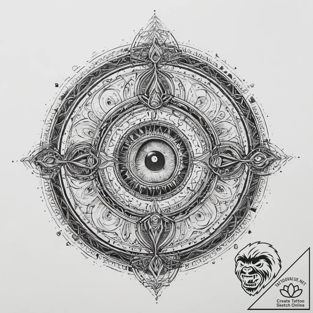 Tattoo sketch doctor strange eye of agamotto,... - tattoo sketch (№1759790748_0, 06.10.2025 22:45) — tattoovalue.net