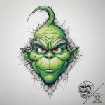 Tattoo sketch the grinch with a paw, tattoo d… – tattoo sketch (№1759792061_0, 06.10.2025 23:07) — tattoovalue.net