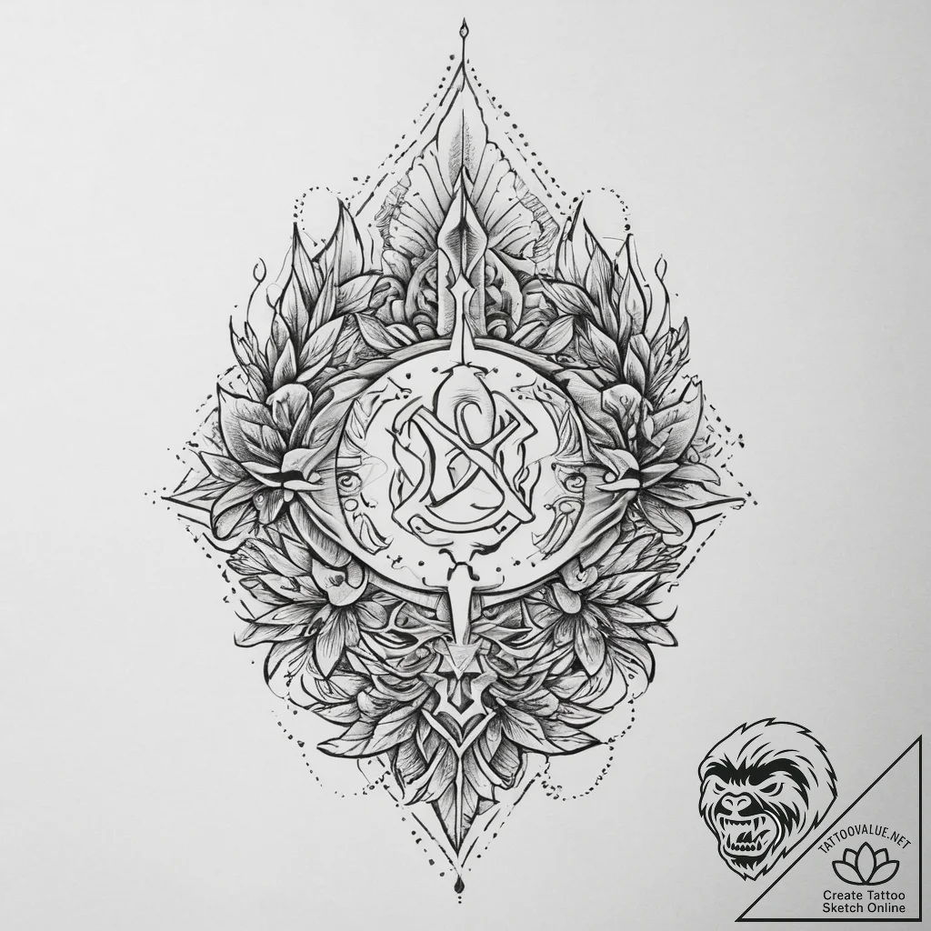 Tattoo sketch hands with a letter, tattoo ske... - tattoo sketch (№1759792711_0, 06.10.2025 23:18) — tattoovalue.net