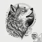 Tattoo sketch wolf howling at the moon, conce… – tattoo sketch (№1759793144_0, 06.10.2025 23:25) — tattoovalue.net
