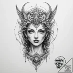Tattoo sketch mystical entity – tattoo sketch (№1759793361_0, 06.10.2025 23:29) — tattoovalue.net