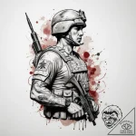 Tattoo sketch soldier with a brush, tattoo dr… – tattoo sketch (№1759794228_0, 06.10.2025 23:43) — tattoovalue.net