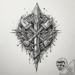 Tattoo sketch thurisaz rune with a thunderbol… – tattoo sketch (№1759796623_0, 07.10.2025 00:23) — tattoovalue.net