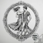 Tattoo sketch romantic dance with a person, c… – tattoo sketch (№1759796838_0, 07.10.2025 00:27) — tattoovalue.net