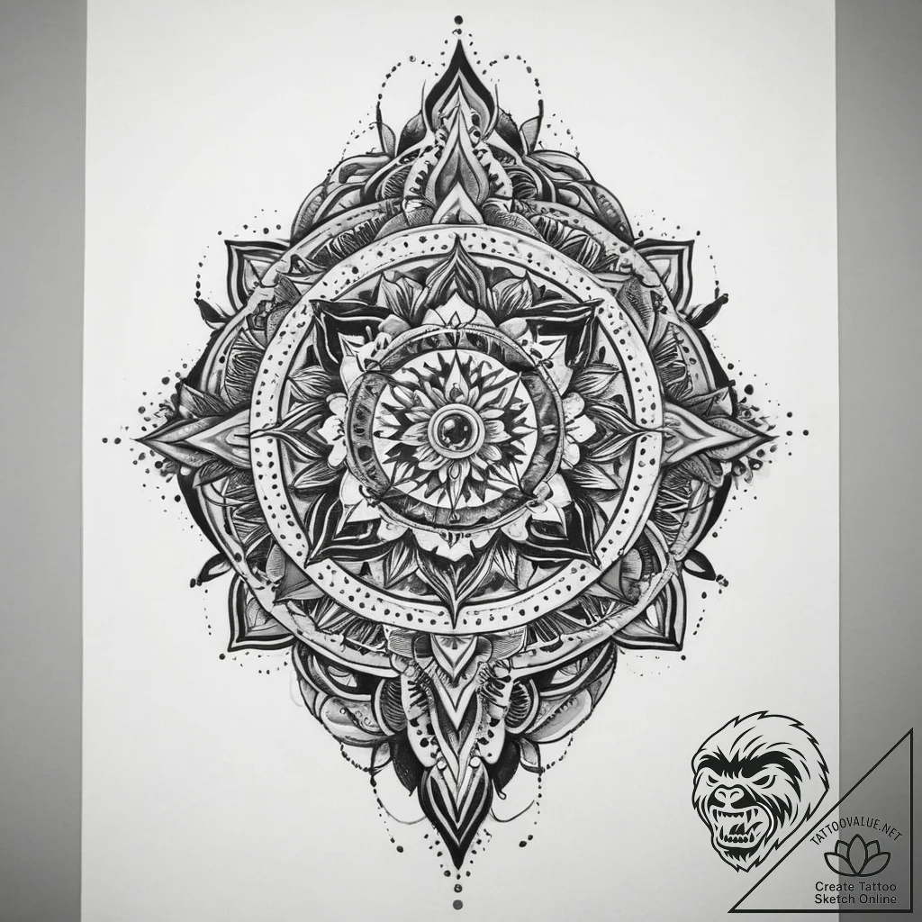 Tattoo sketch spiral, tattoo flash sheet desi... - tattoo sketch (№1759797053_0, 07.10.2025 00:30) — tattoovalue.net