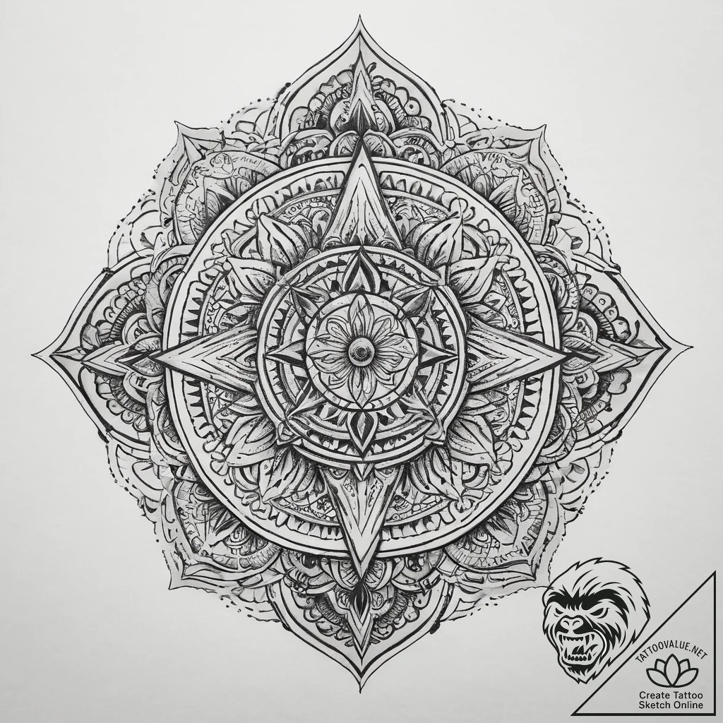 Tattoo sketch edge, ink illustration for tatt... - tattoo sketch (№1759797703_0, 07.10.2025 00:41) — tattoovalue.net