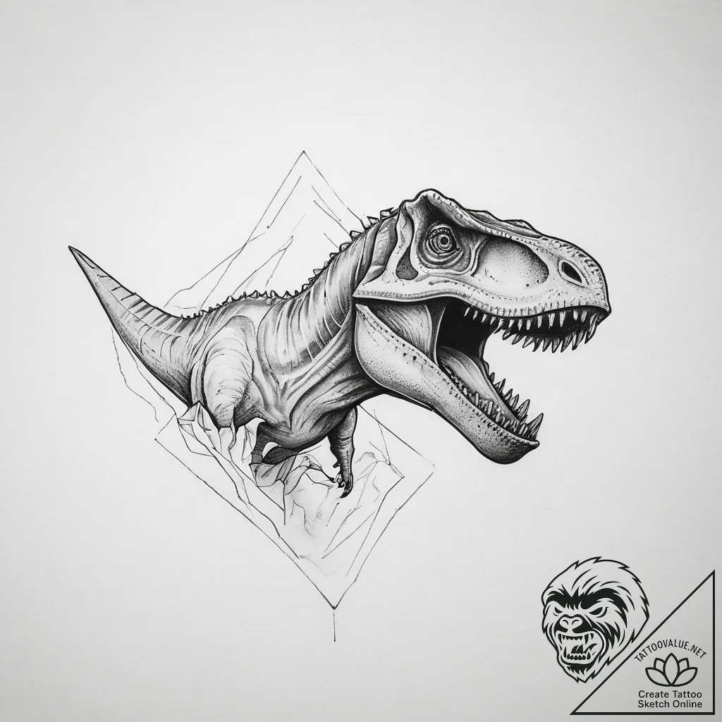 Tattoo sketch dinosaur, tattoo sketch design,... - tattoo sketch (№1759799006_0, 07.10.2025 01:03) — tattoovalue.net