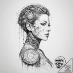 Tattoo sketch cyberpunk glowing circuitry – tattoo sketch (№1759800314_0, 07.10.2025 01:25) — tattoovalue.net