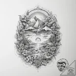 Tattoo sketch ocean – tattoo sketch (№1759800751_0, 07.10.2025 01:32) — tattoovalue.net