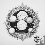 Tattoo sketch узор с планетами, tattoo line a… – tattoo sketch (№1759801401_0, 07.10.2025 01:43) — tattoovalue.net