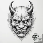 Tattoo sketch japanese hannya mask – tattoo sketch (№1759802918_0, 07.10.2025 02:08) — tattoovalue.net
