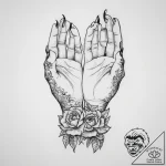 Tattoo sketch hands with a martyr, tattoo ske… – tattoo sketch (№1759806602_0, 07.10.2025 03:10) — tattoovalue.net
