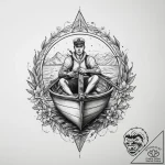 Tattoo sketch rowing a person in a rowboat, t… – tattoo sketch (№1759808334_0, 07.10.2025 03:38) — tattoovalue.net