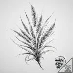 Tattoo sketch wheat, tattoo line art, soft wh… – tattoo sketch (№1759810077_0, 07.10.2025 04:07) — tattoovalue.net