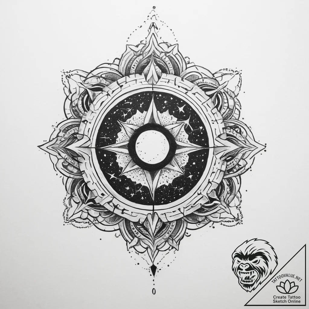 Tattoo sketch blessed universe - tattoo sketch (№1759811163_0, 07.10.2025 04:26) — tattoovalue.net
