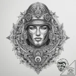 Tattoo sketch soldier with a lock, ink illust… – tattoo sketch (№1759812901_0, 07.10.2025 04:55) — tattoovalue.net