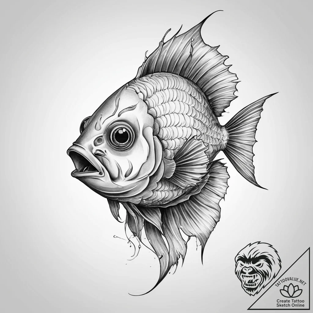 Tattoo sketch hatchetfish - tattoo sketch (№1759813769_0, 07.10.2025 05:09) — tattoovalue.net