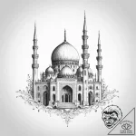 Tattoo sketch mosque silhouette – tattoo sketch (№1759814640_0, 07.10.2025 05:24) — tattoovalue.net