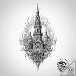 Tattoo sketch spire – tattoo sketch (№1759815934_0, 07.10.2025 05:45) — tattoovalue.net