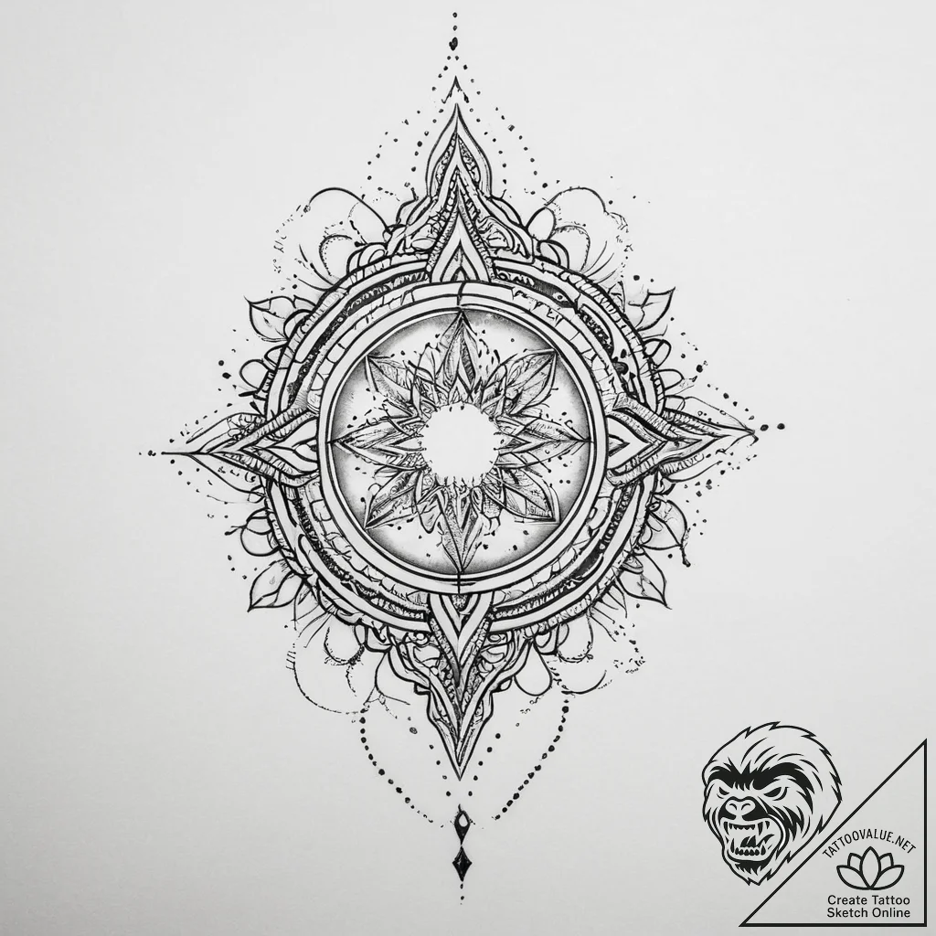 Tattoo sketch cosmic self, ink illustration f... - tattoo sketch (№1759817248_0, 07.10.2025 06:07) — tattoovalue.net