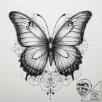Tattoo sketch pleated skirt with a butterfly,… – tattoo sketch (№1759817684_0, 07.10.2025 06:14) — tattoovalue.net