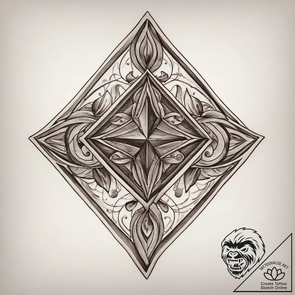 Tattoo sketch diamond tattoo, artistic tattoo... - tattoo sketch (№1759817907_0, 07.10.2025 06:18) — tattoovalue.net